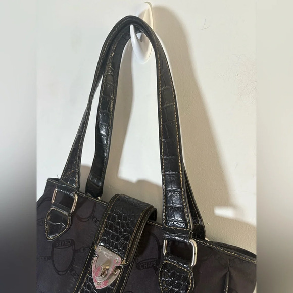 Vintage Chaps 90s Shoulder Bag Equestrian Horsebit Y2K EUC - Picture 4 of 11